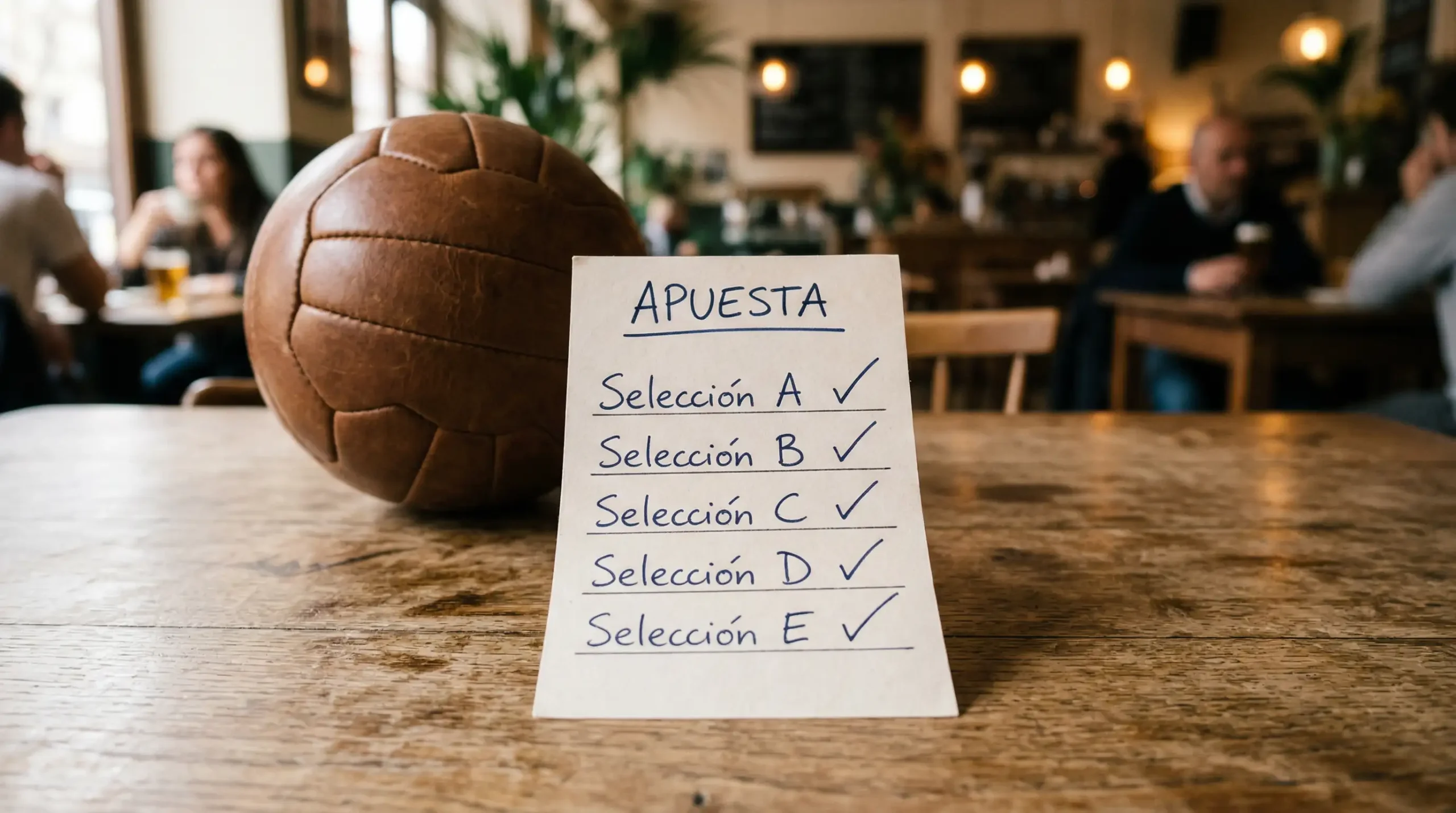 Boleto de apuestas múltiples con varios partidos de fútbol seleccionados