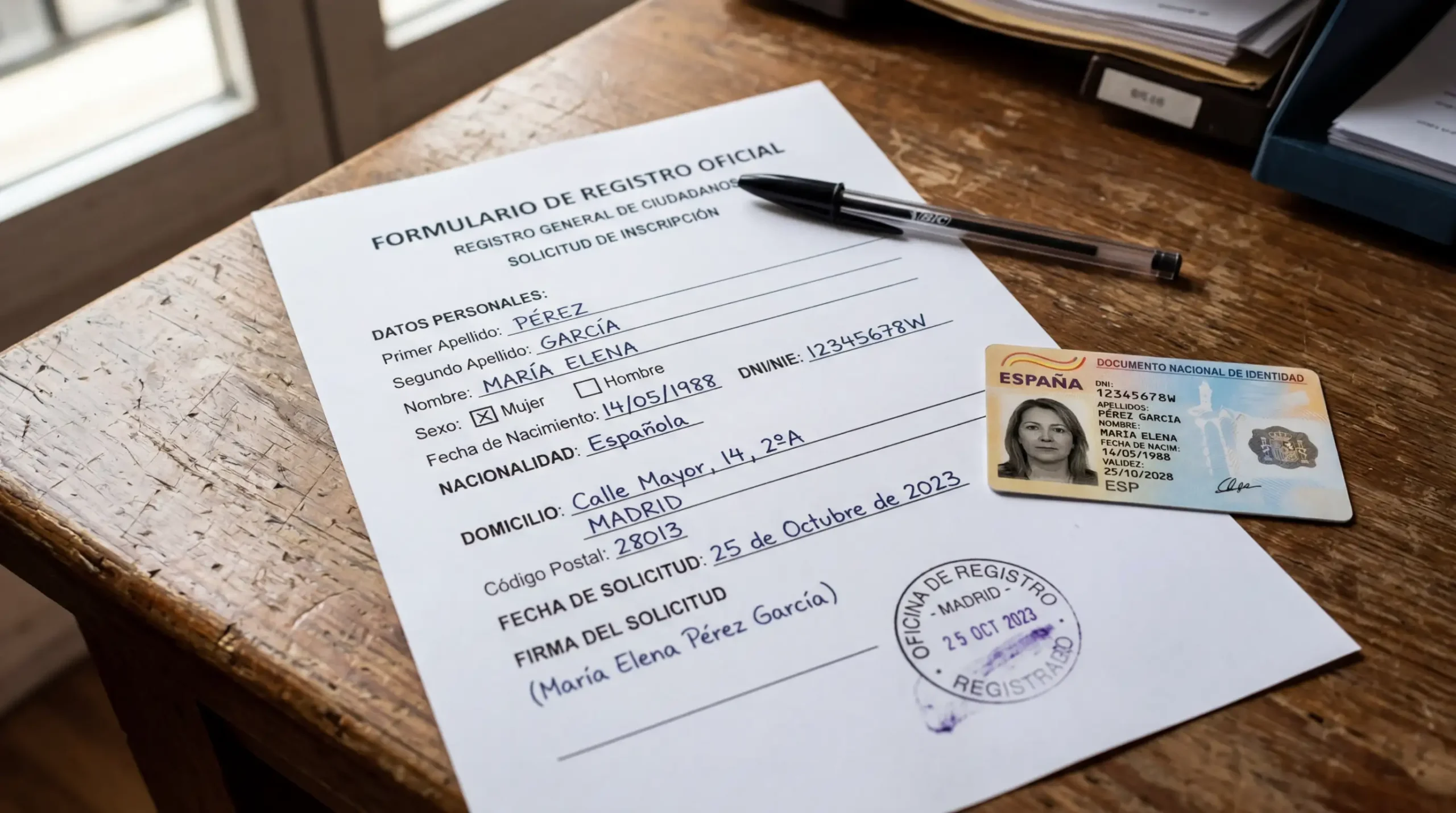 Formulario de inscripción en el registro RGIAJ con sello oficial del Ministerio de Consumo